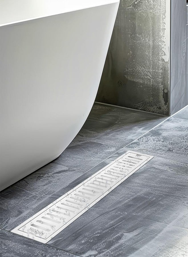 ARQUIN ARQUIN Bathroom Floor Drainer 24x4 Inch Shower Drain Channel 304 Grade Stainless Steel Bathroom Floor Drainer | Shower Water Drain Channel for Bathroom with Cockroach Trap (1mm Thickness) - Image 5